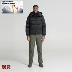 【飞天白鹅绒】黑武士轻奢蒙口羽绒服冬新款保暖加厚连帽外套男
