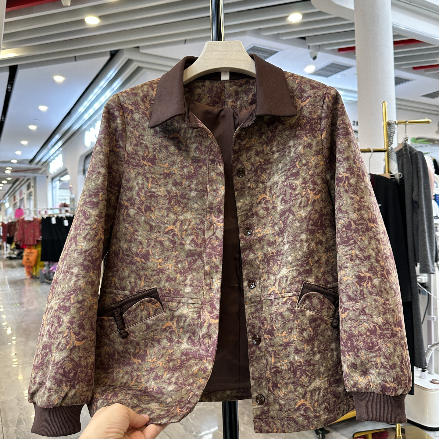 妈妈2025秋装翻领短款夹克衫外套