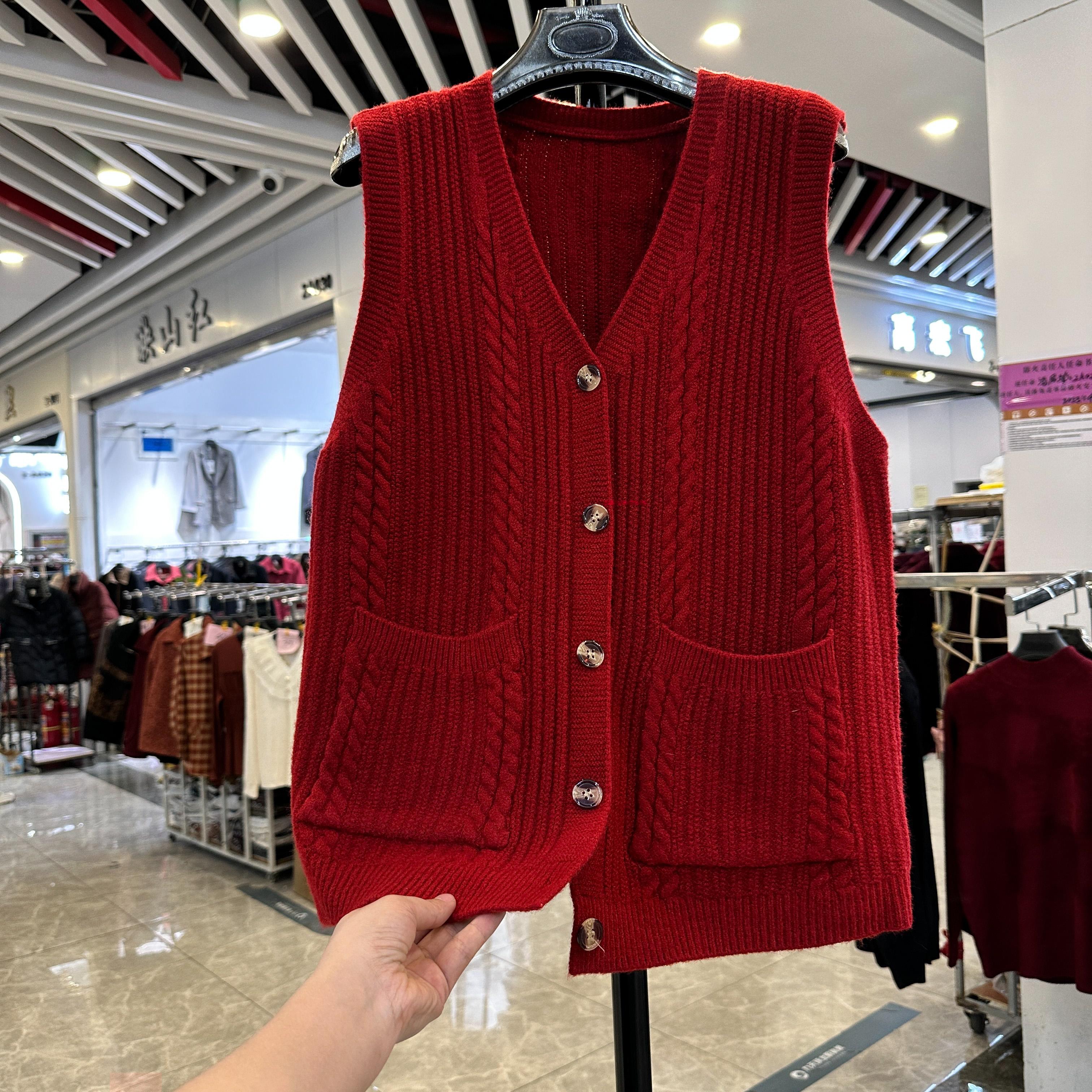 中老年妈妈装针织马甲春秋新款女