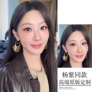 杨紫同款耳环重工民族风金属流苏吊坠大圆圈耳饰夸张显脸小大耳圈