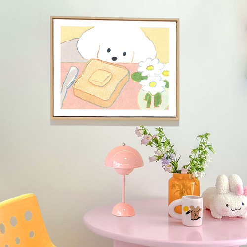 ins风可爱小狗电表箱装饰画