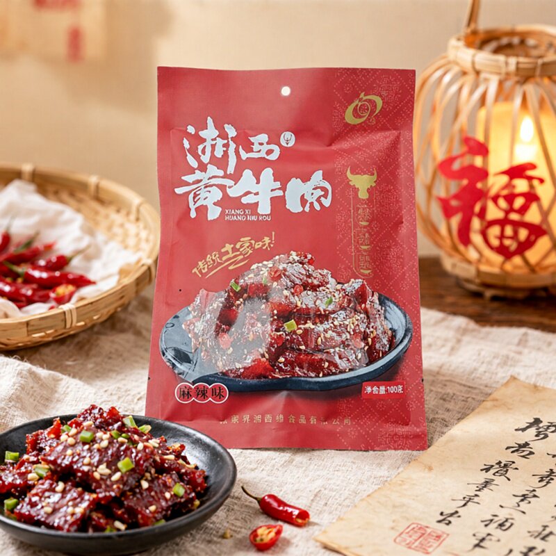 湖南张家界土特产湘西风味黄牛肉湘西小吃五香孜然麻辣味零食100g