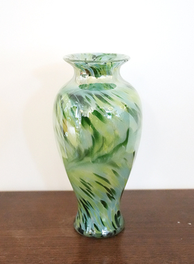 欧式轻奢洒金混彩琉璃花瓶居家装饰摆件酒店台面插花器