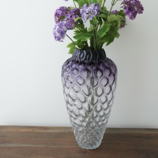 精美渐变紫罗兰色纯手工玻璃花瓶桌面摆件花瓶