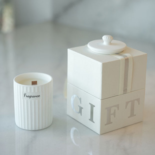无声告白陶瓷木芯大度蜡烛香薰礼盒套装