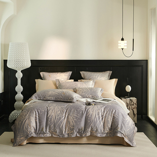 轻奢高级感床上用品数码 蓝 印花工艺120支铂金澳棉四件套喀秋莎