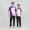 5287 Short sleeved purple+black pants