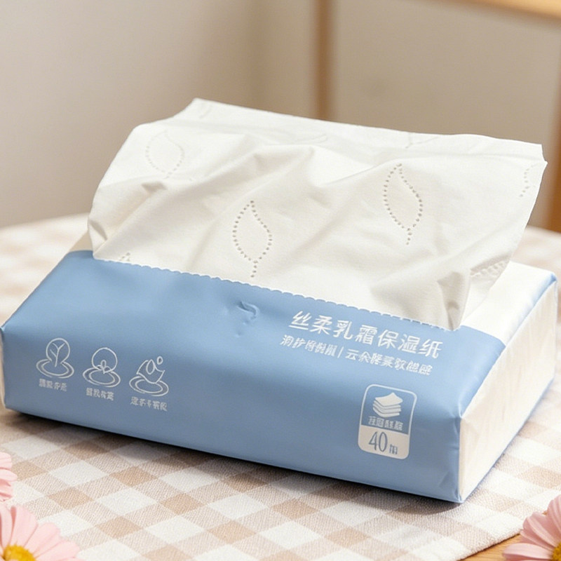 润plus保湿纸巾抽纸40抽10包一提餐巾纸亲肤柔软家用实惠装纸巾