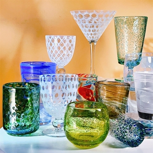 64手工玻璃杯中古高脚杯家用红酒杯葡萄酒杯水杯咖啡杯骨粉杯包邮