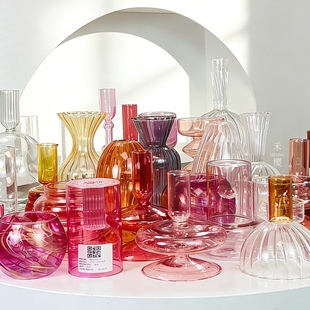 1230禾樱外贸出口欧美耐热玻璃烛台摆件家用餐桌蜡烛浪漫新款