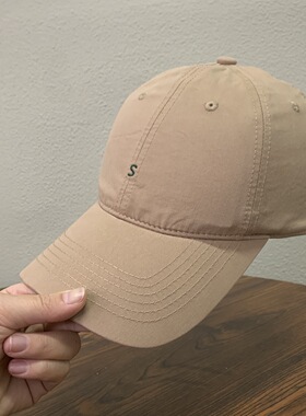 韩国新款小众刺绣s字母棒球帽子男女宽檐显脸小鸭舌帽加深大头围