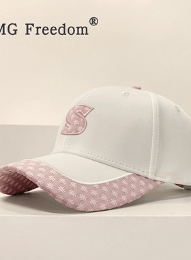 韩系休闲S字母鸭舌帽复古拼色ins户外逛街时尚显脸小遮阳帽棒球帽