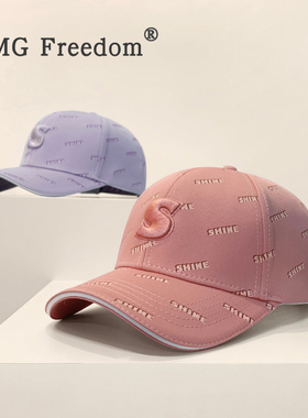 潮牌印花S字母棒球帽韩国ins逛街时尚百搭显脸小大头围情侣鸭舌帽