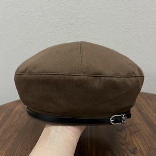 韩系女款贝雷帽秋冬画家帽皮带扣设计感小众显脸小经典复古显气质