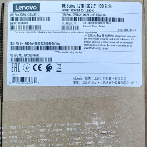 4XB7A14112 ThinkSystem DE Series 1.2TB 10K 2.5“ HDD 2U24