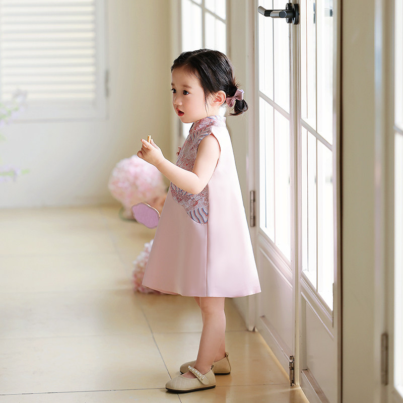 周岁女宝礼服夏生日宴中式一岁国风抓周衣服婴儿童公主裙女童旗袍