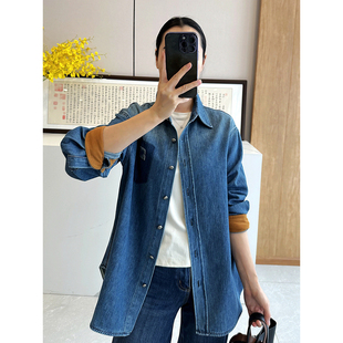 C4623 时尚巴黎的老店 品位不俗 休闲帅气风 刺绣标牛仔衬衫 外套