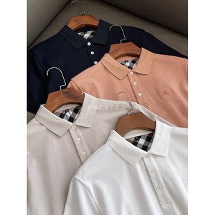 V5278 巴黎 时尚 高档珠地棉 老店 格纹 男士 POLO衫 T恤 短袖 绣标