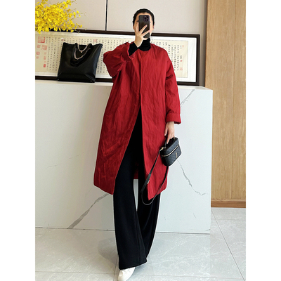 C4736 时尚巴黎的老店 高货！超有范~新中式廓形鹅绒羽绒服 中长