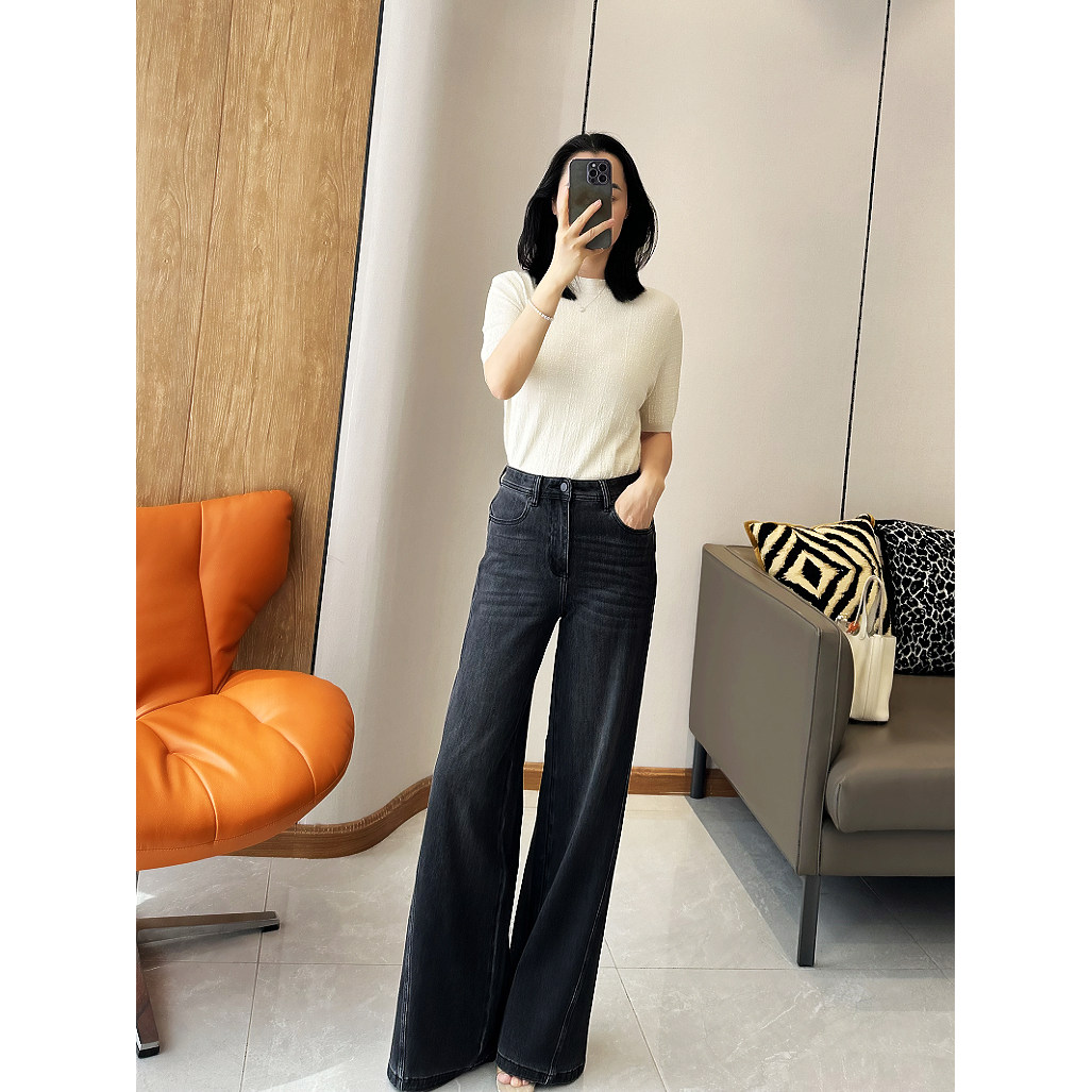 C4534 时尚巴黎的老店 裤型好到爆 超洋气斜裁 弹力阔腿牛仔裤 长,女装/女士精品,牛仔裤,淘宝优惠券,粉丝福利购,淘宝优惠卷