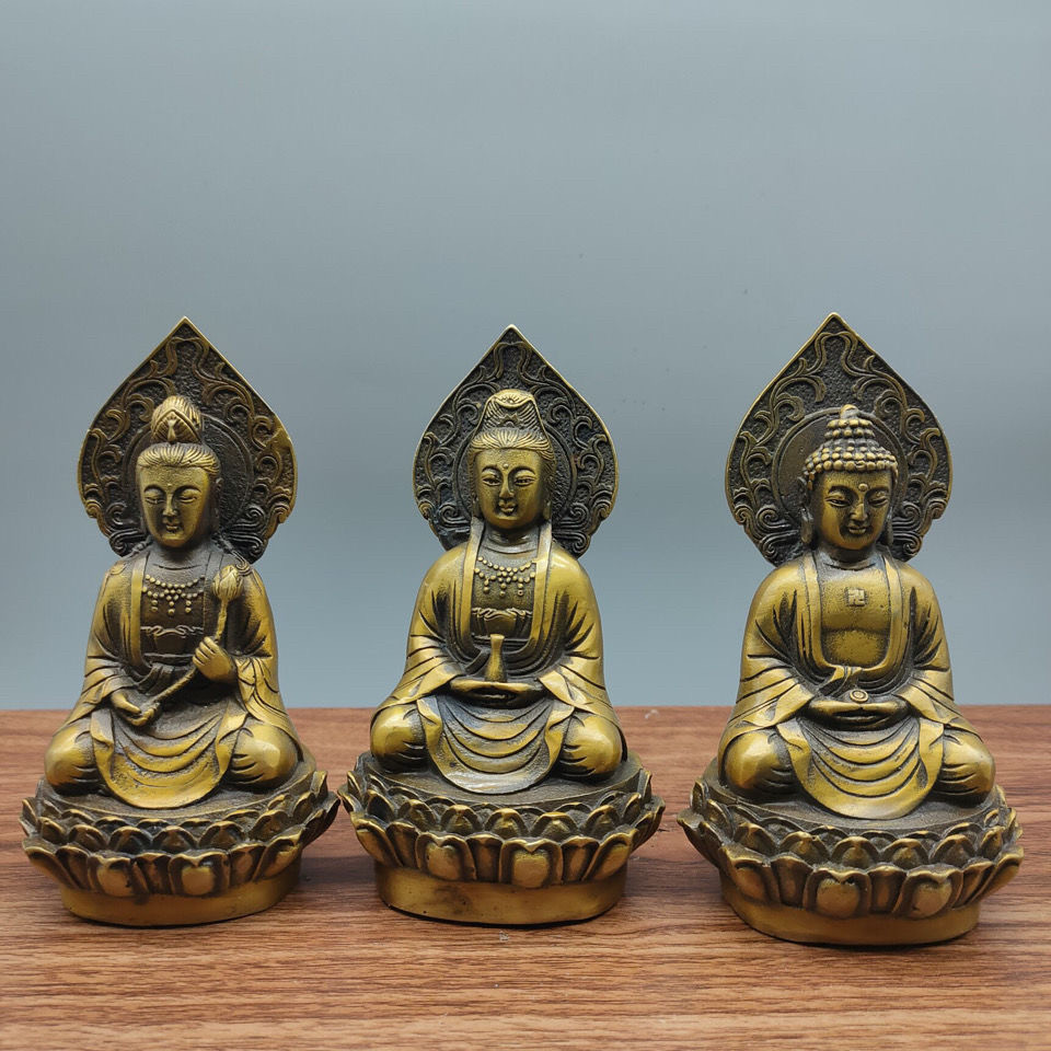 铜器观音菩萨佛像家居摆件观世音莲花铜像铜工艺品