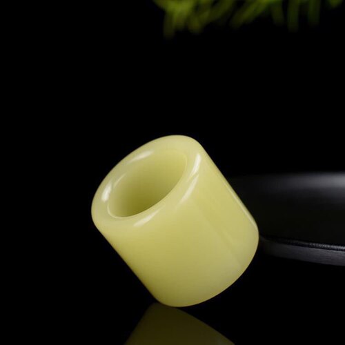 天然和田玉扳指老黄玉男款文玩复古宫廷大拇指环玉石黄口料戒指