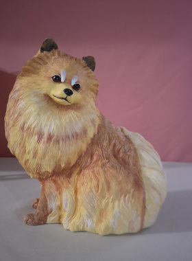 大号树脂动物仿真博美狗装饰摆件