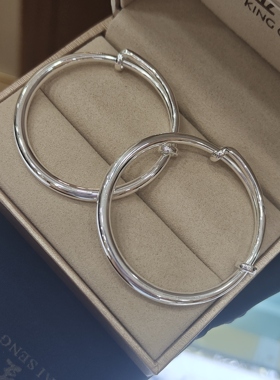 纯银9999足银宝宝脚镯手镯带铃铛，推拉口可调节大小，送礼首选