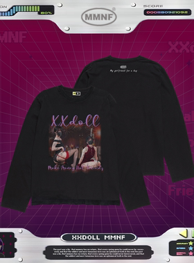 玩偶「九龍尤物」水洗长袖T恤 做旧破坏 酵洗工艺 正版联名