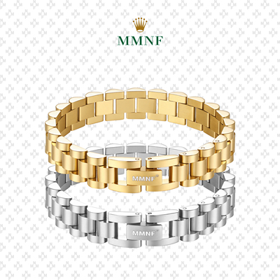 「五珠之链」18K金银手链 经典JUBILEE表带手饰 赚钱不交朋友MMNF