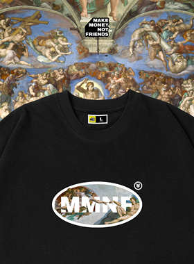 创世纪Oval Logo T恤 米开朗琪罗 美式休闲 赚钱不交朋友MMNF