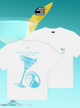 007蓝调马天尼 纯棉宽松T恤 美式休闲 赚钱不交朋友MMNF官方正品