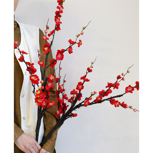 特大仿真腊梅冬梅花客厅假腊梅花树枝中式玄关插花家居装饰摆件