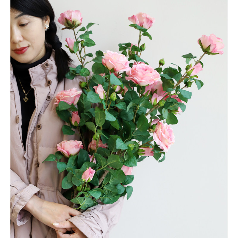 芙菡A级特大号牡丹花仿真月季花假花绢花客厅装饰插花高档塑料花图片