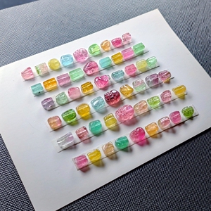 巴西天然西瓜蓝紫绿红碧玺原石方糖随形裸石散珠配件k黄金搭配diy