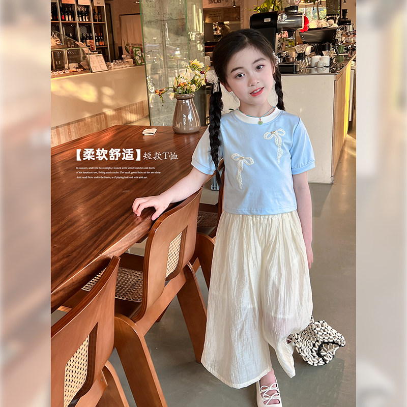 朵妈定制女童T恤2026夏季新款儿童短袖上衣夏装女大童洋气打底衫