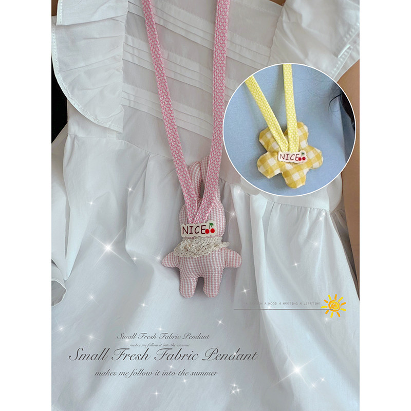 女童项链2025新款儿童布艺格纹挂件中大童洋气颈链搭配挂饰毛衣链,童装/婴儿装/亲子装,项链,淘宝优惠券,粉丝福利购,淘宝优惠卷