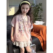 上衣夏装 女童T恤短袖 儿童纯棉爆款 新款 中童女孩洋气休闲 2026夏季