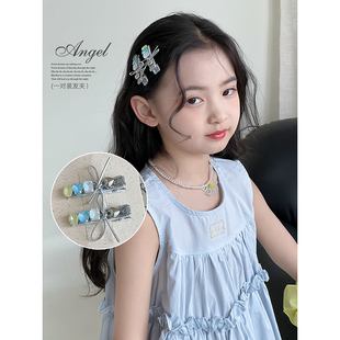 女童发饰2025新款儿童蝴蝶结发夹中大童发卡韩版侧边刘海夹碎发夹