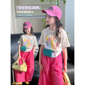 女孩薄款 女童短袖 儿童甜美圆领夏装 新款 洋气休闲上衣 T恤2026夏季