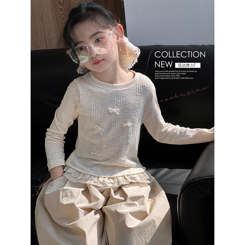 女童T恤2026春季新款儿童洋气长袖上衣中大童女孩打底衫韩版休闲,童装/婴儿装/亲子装,T恤,淘宝优惠券,粉丝福利购,淘宝优惠卷