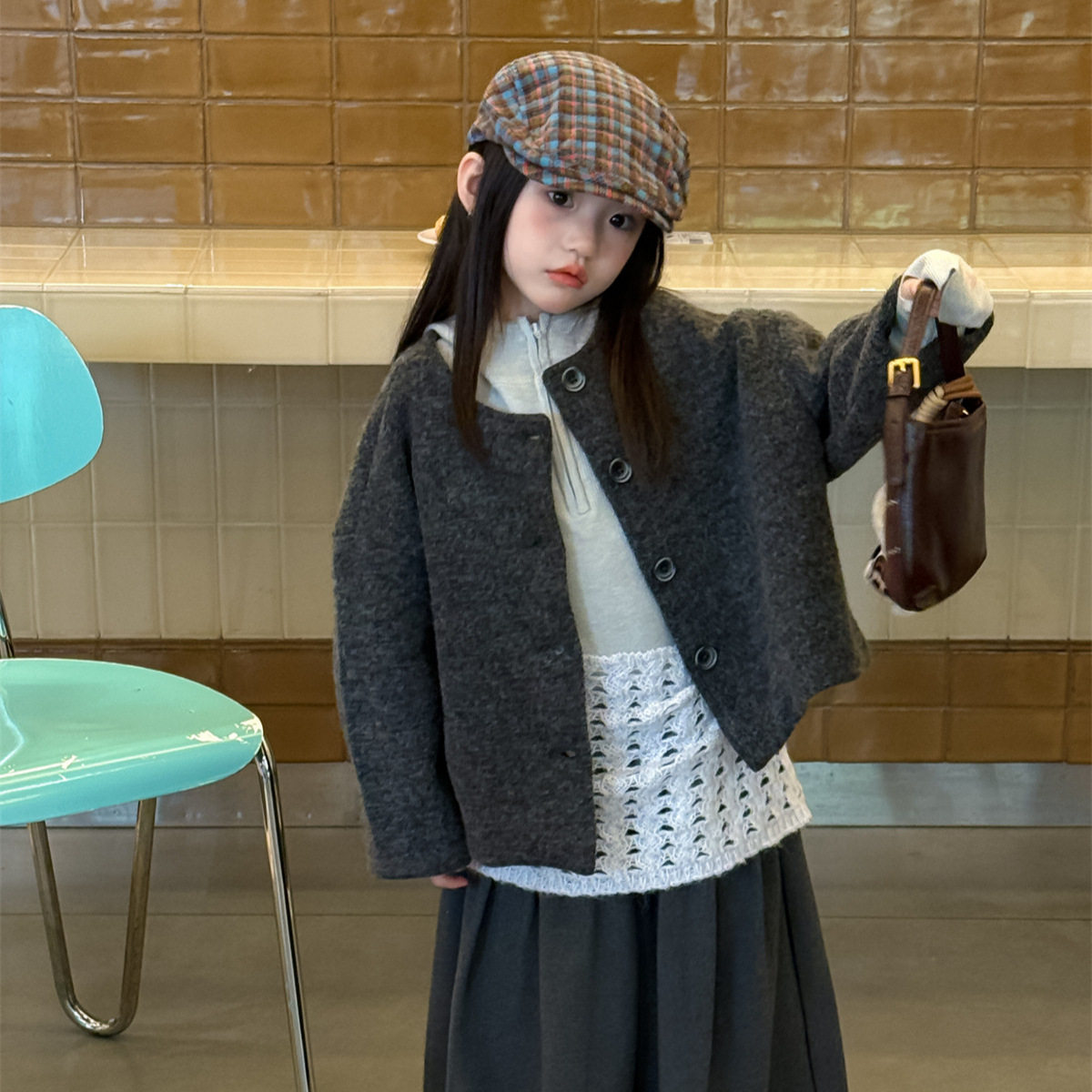 童装女童外套2025秋季新款韩版中大童羊毛呢外套女童百搭设计款潮,童装/婴儿装/亲子装,呢大衣,淘宝优惠券,粉丝福利购,淘宝优惠卷