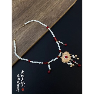 汉服项链女童古风软璎珞项圈中国风唐装马面裙配饰明制吉祥锁吊坠