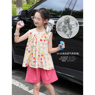 女童发饰2025新款儿童银色方巾大肠发圈高级感女孩丸子头发绳头饰