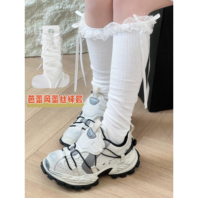女童袜子2026春季新款儿童小腿袜小女孩芭蕾风踩脚袜套中筒堆堆袜