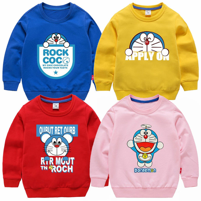 童装男女童春秋季新款叮当猫薄款上衣儿童纯棉卫衣潮童哆啦a梦