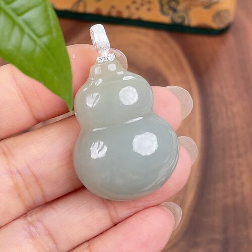 高品质新疆且末蓝老熟料近矿细料葫芦纯银扣头国风玉石吊坠挂件