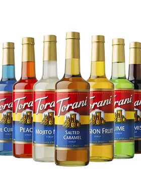 特朗尼torani香草焦糖榛果柠檬绿薄荷蓝柑糖浆果露淋酱咖啡调酒用