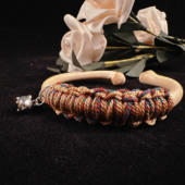 西藏鸡血藤彩绳编绳古风男女情侣款 中国风手镯木质藤镯复古