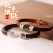 925纯银福纹云海民族风小众鸡血藤手镯女男不掉色情侣新中式 饰品